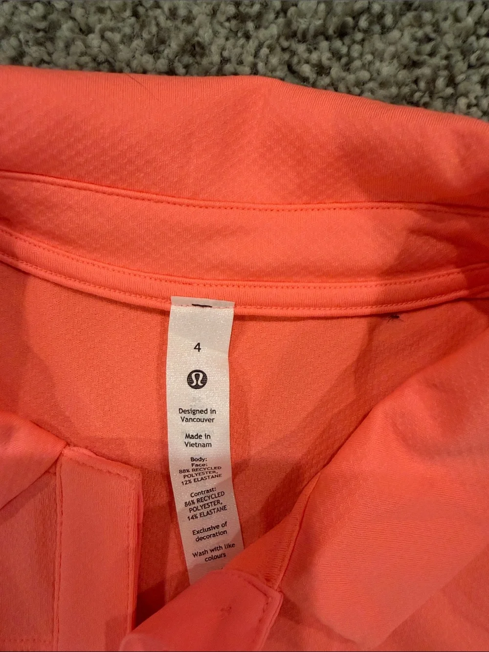 lululemon athletica Coral-Orange Short Sleeve Polo